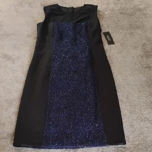 Rickie Freeman For Teri Jon NWT Mesh Boucle Metallic Panel Dress